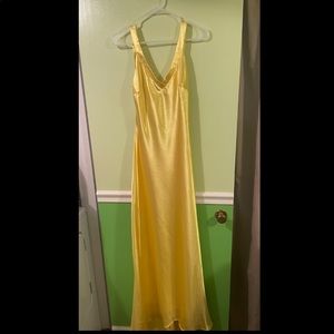 Lulus Classy Yellow Satin Prom Dress, Size Small